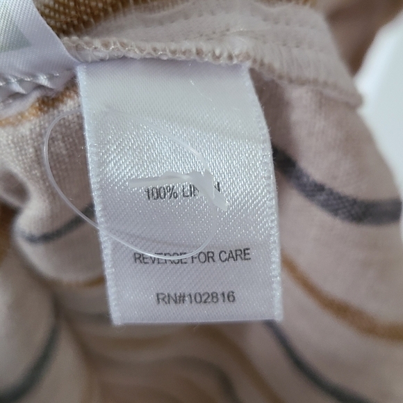 Garnet Hill Beige and Black Striped Midi Dress - Picture 3 of 4